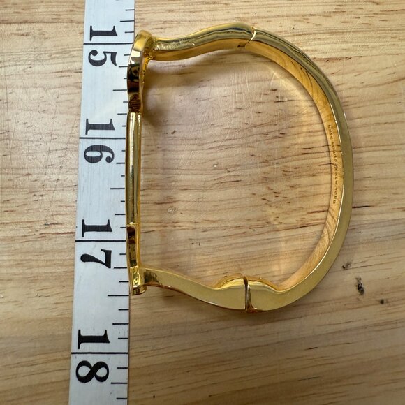 Kate Spade Gold Plated Heart Key Bangle Bracelet 6.75 Inch - Picture 10 of 15